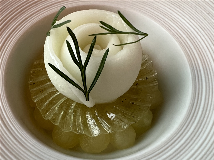 apple and mint pre dessert